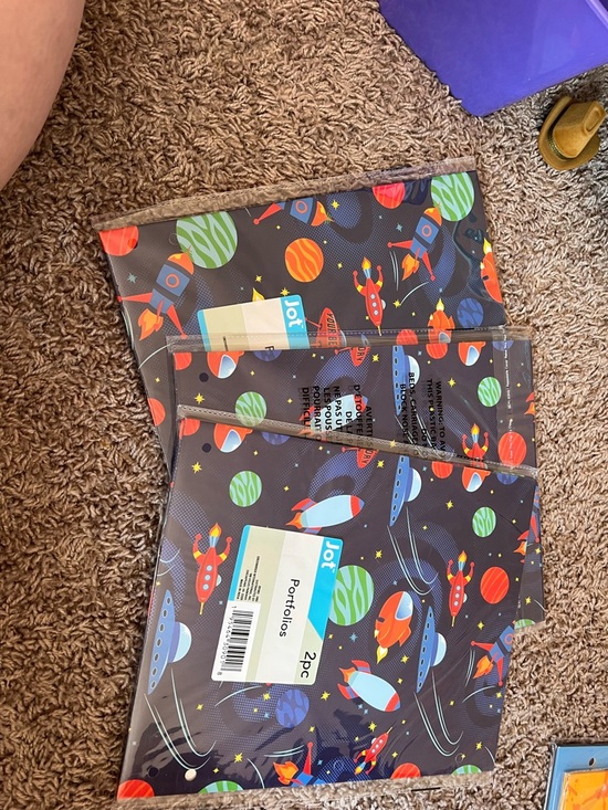 Other - Space Rocket Portfolio 2-Pack in Black with Colorful Planets